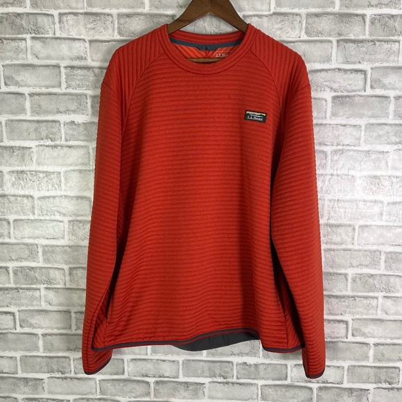 L.L. Bean Other - LL Bean Rustic Orange Ultra Soft Ribbed Pullover Sweater Men 2XL With Pockets
